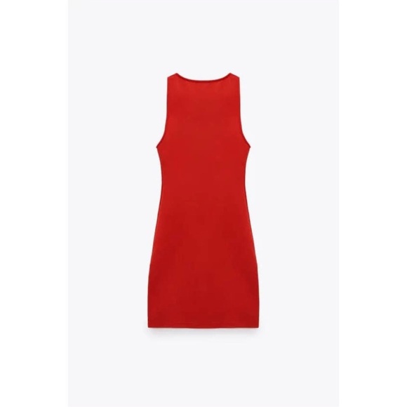 ZARA Red Mini Bodycon Dress Cut Out Sz M Party Club Flattering - Picture 6 of 15